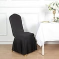 thumbnail image 4 of BalsaCircle Black Fitted Spandex Stretchable Banquet Chair Cover Ruffle Pleated Skirt Party Events Decorations, 4 of 8