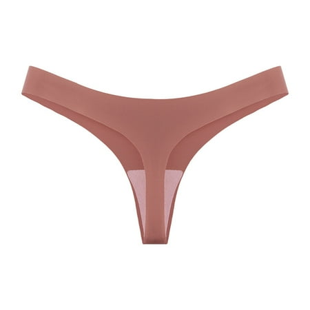 

Women Panties Hot Girls Low Waist Panty Underwear Bikini String Seamless Thongs Underwear Solid Nylon Ice Silk 2023