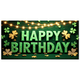 thumbnail image 2 of Green Happy Birthday Banner Large Backdrop Party Supplies Decorations Clover Theme Photography Props Background Celebration Decor St Patricks Day, 2 of 4