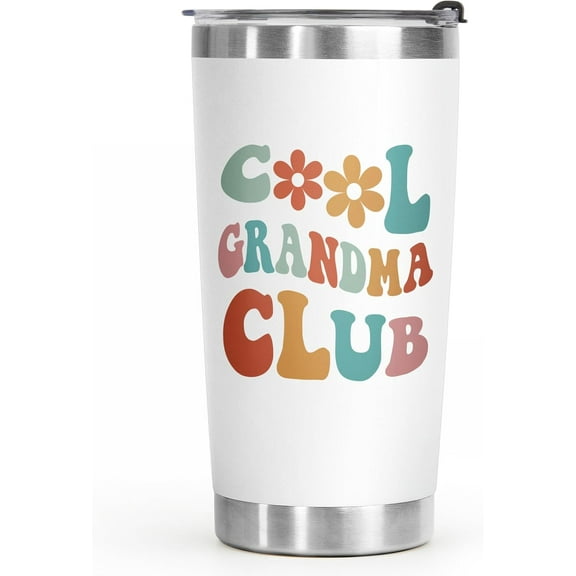 Grandma Gifts-Cool Grandma Club Tumbler 20 Oz, Christmas Gifts for Grandma, Grandma Birthday Gifts, New Grandma Gifts, First Time Grandma, Grandma-to-be, Nana, Gigi Coffee Cup