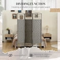 thumbnail image 6 of HOMCOM 3 Panel Room Divider, Folding Privacy Screen, 5.6' Room Separator, Wave Fiber Freestanding Partition Wall Divider, Dark Gray, 6 of 9
