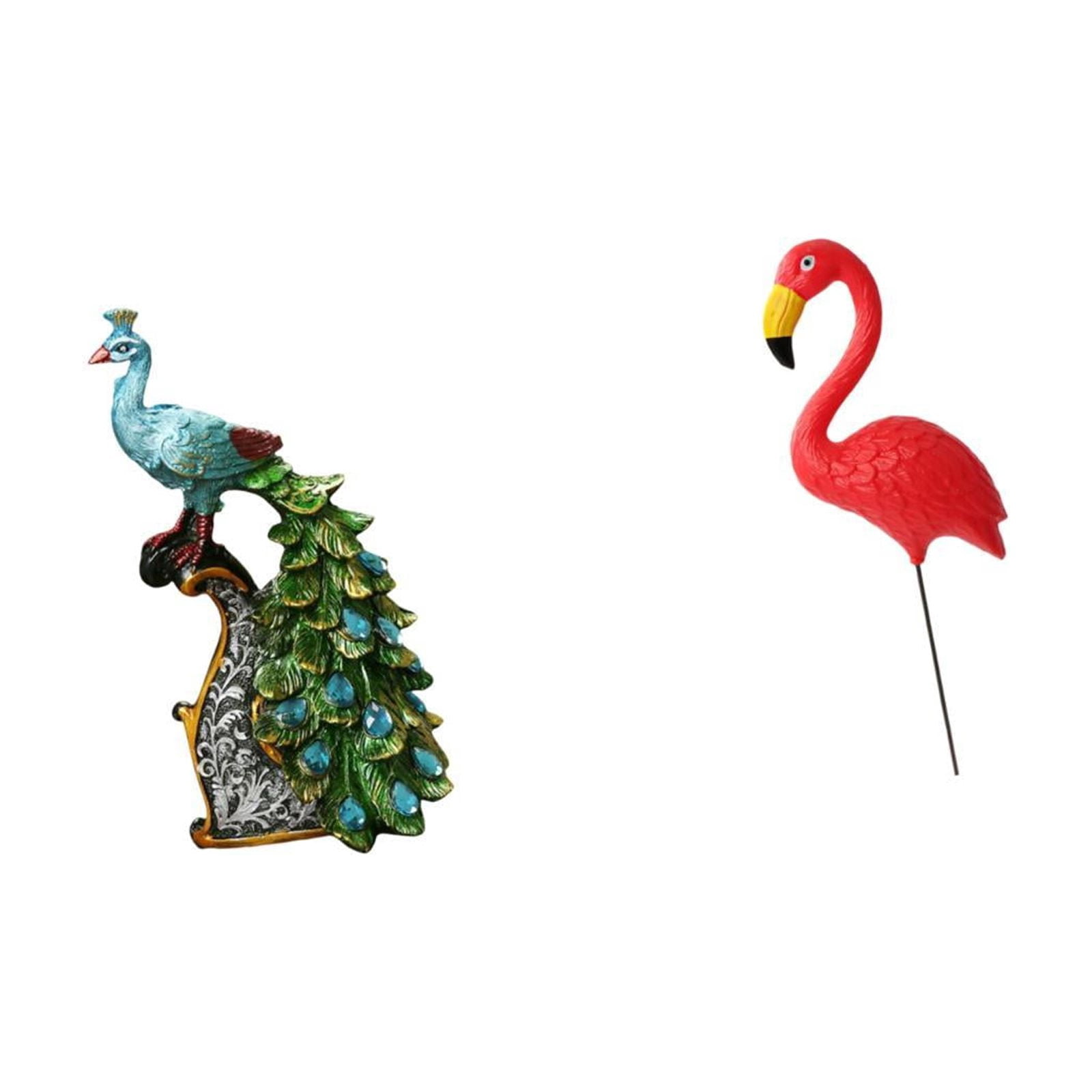 CarpNettore Peacock Bird Statue Animal Sculpture Collection Elegant Tabletop Ornament for Bedroom Office Living Room Bookshelf Home Decoration Yard Art Ornament Backyard Fairy Garden