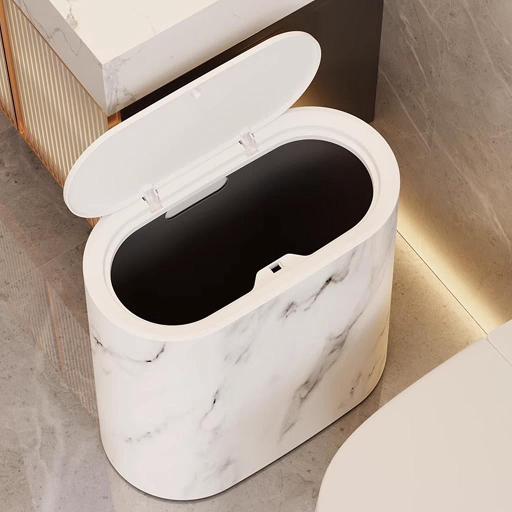 HannLk Small Small Garbage Can Lidded Bathroom Trash Can Odor Proof Waste Bin