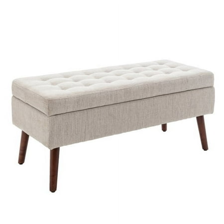 Yesurprise Modern Ottoman Storage Bench Entryway Ottoman Bench with Wooden Legs Upholstered Storage End of Bed Bench for Living Room Entryway Bedroom