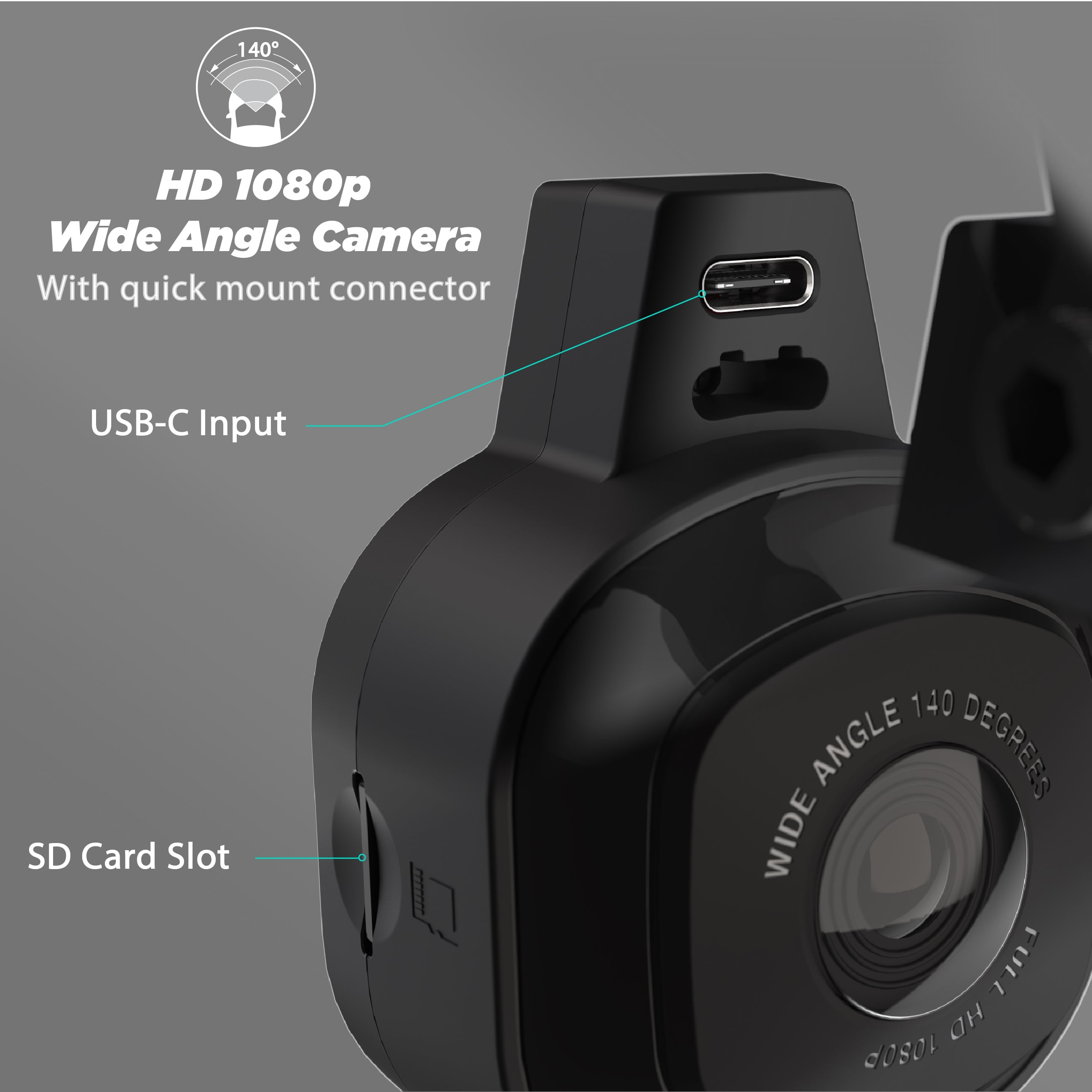 scosche hd dvr front & rear facing lens suction cup dash camera