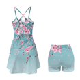 thumbnail image 3 of KEIAHUAN 2 Piece Tennis Dress Set for Women Moisture Wicking Cherry Blossom Golf Dress with Shorts Breathable Spaghetti Strap Athletic Dresses with Pocket Medium, 3 of 7