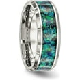 thumbnail image 5 of Chisel Stainless Steel Polished with Blue Imitation Opal Inlay 8.2mm Band - Ring Size 10.5, 5 of 8
