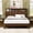 Walnut, variant on UZUGUL Full Wood Bed Frame with USB, Fluted Wave Design, Headboard Storage, Noise Reduction, 1000 lb Capacity