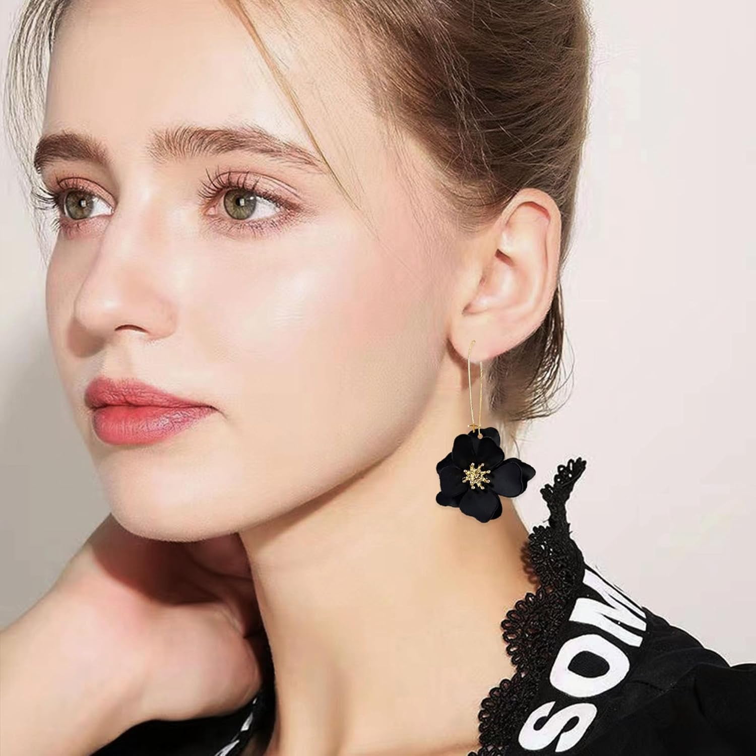 Unique Boho Flower Dangle Earrings Exaggerated Layered Floral Petal Drop Dangle Earrings Statement Stud Earring For Women Jewelry Gifts With Box[Z2188]