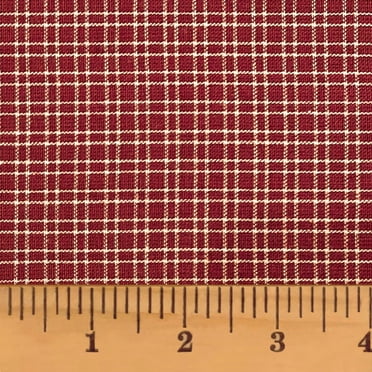 JCS Primitive Red 1 Homespun Cotton Plaid Fabric Sold by the Yard