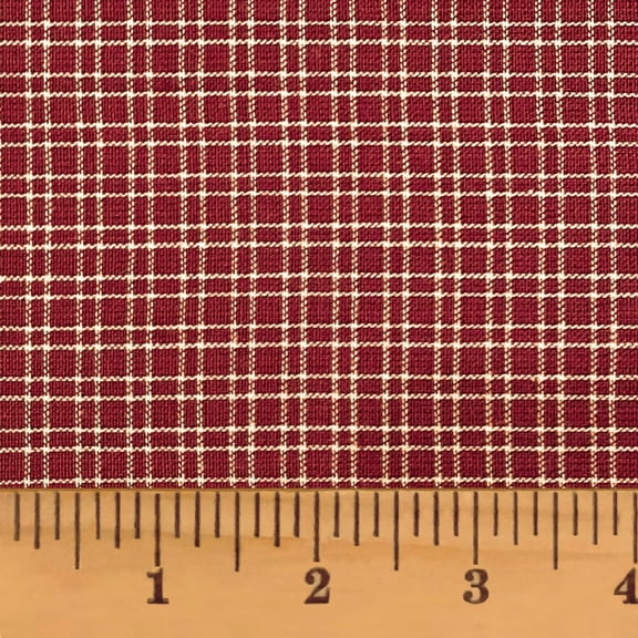 JCS Primitive Red 1 Homespun Cotton Plaid Fabric Sold by the Yard