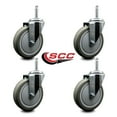 thumbnail image 2 of 5 Inch Gray Poly Wheel Swivel 3/4 Inch Threaded Stem Caster Set Service Caster, 2 of 2