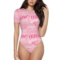 thumbnail image 1 of Balery Western Cowgirl Body de cuello redondo de manga corta para mujer Tops de manga corta Tops básicos-Large, 1 of 7
