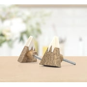 Mascot Hardware 1 Pack Resin & Wood Aurora 1-8/9 in. Triangle Wood & White Cabinet Knob Drawer Knobs Dresser Knobs Drawer Pulls Door Knobs Dresser Drawer Handles Knobs for Dresser Drawers