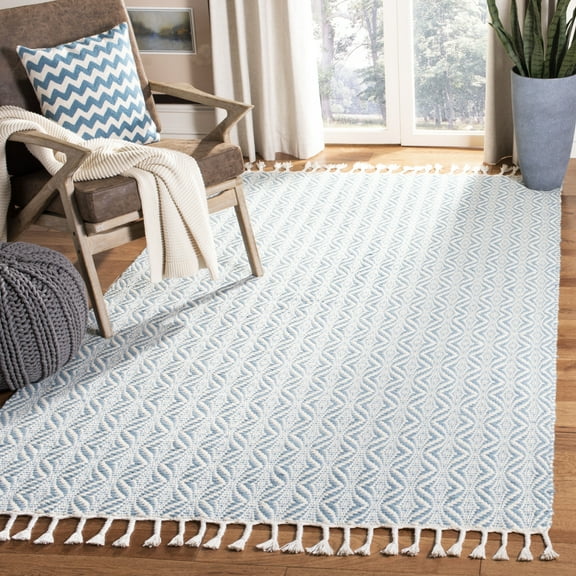 SAFAVIEH Natura Mesa Geometric Striped Area Rug, Blue, 5' x 8'