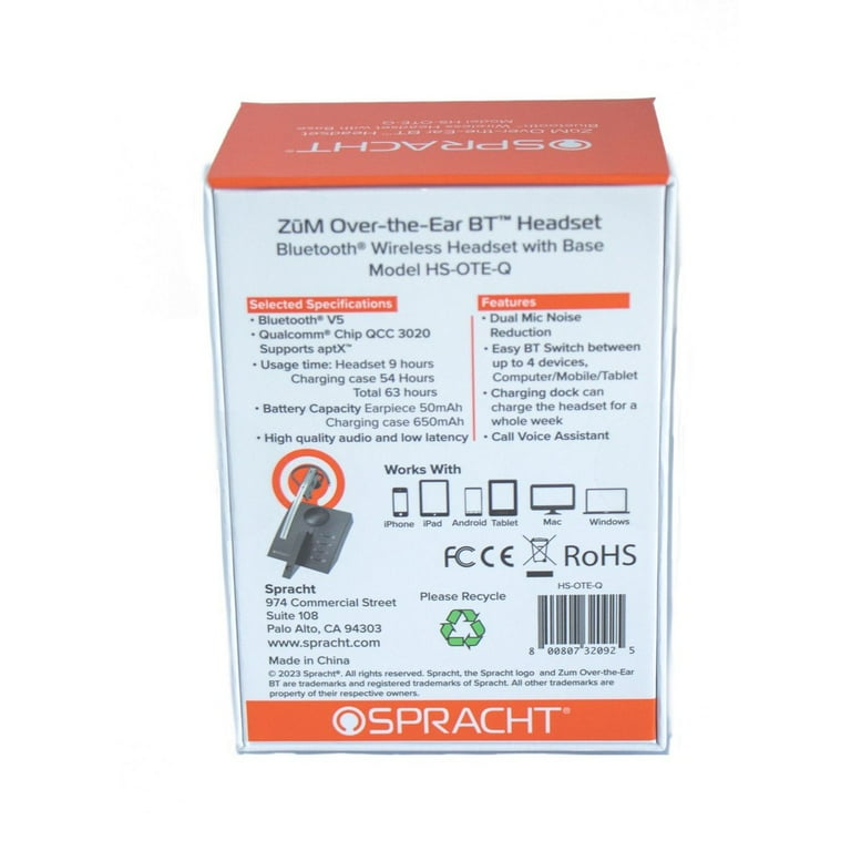 ZuM Monaural Over-The-Ear Bluetooth Headset ZuM Monaural Over-The-Ear Bluetooth Headset
