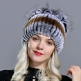 thumbnail image 3 of Visland Women Faux Fur Hat, Knitted Thickened Warm Beanie Cap for Winter Outdoor 1PC, 3 of 5