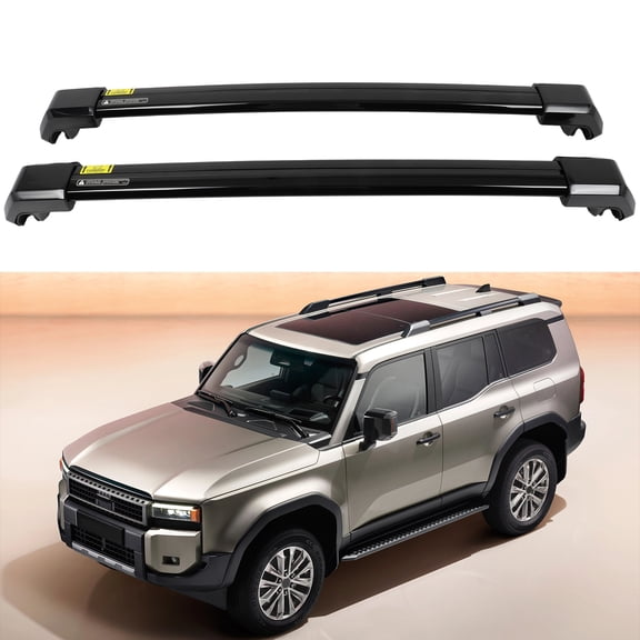 SCITOO Roof Rack Cross Bars Fit For Toyota Land Cruiser 2024 165LBS,Heavy Duty Aluminum Roof Crossbars Rooftop Luggage Kayak Racks Carrier Black