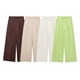 thumbnail image 2 of HH TRAF Pantalones anchos de lino con cintura elástica y kimono de nueva moda para mujer, pantalones largos casuales elegantes hasta el tobillo de 4 colores para mujer, 2 of 5