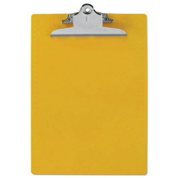 Recycled Plastic Clipboard with Ruler Edge, 1" Clip Capacity, Holds 8.5 x 11 Sheets, Yellow | Bundle of 2 Each