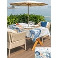 thumbnail image 5 of Outdoor Tablecloth with Umbrella Hole for Patio/Picnic/Party/Camping, Navy Blue Coastal Waterproof Table Cloth Rectangle Table Cover Washable, Shell Starfish Coral Nautical Summer Ocean (54"x 80"), 5 of 9