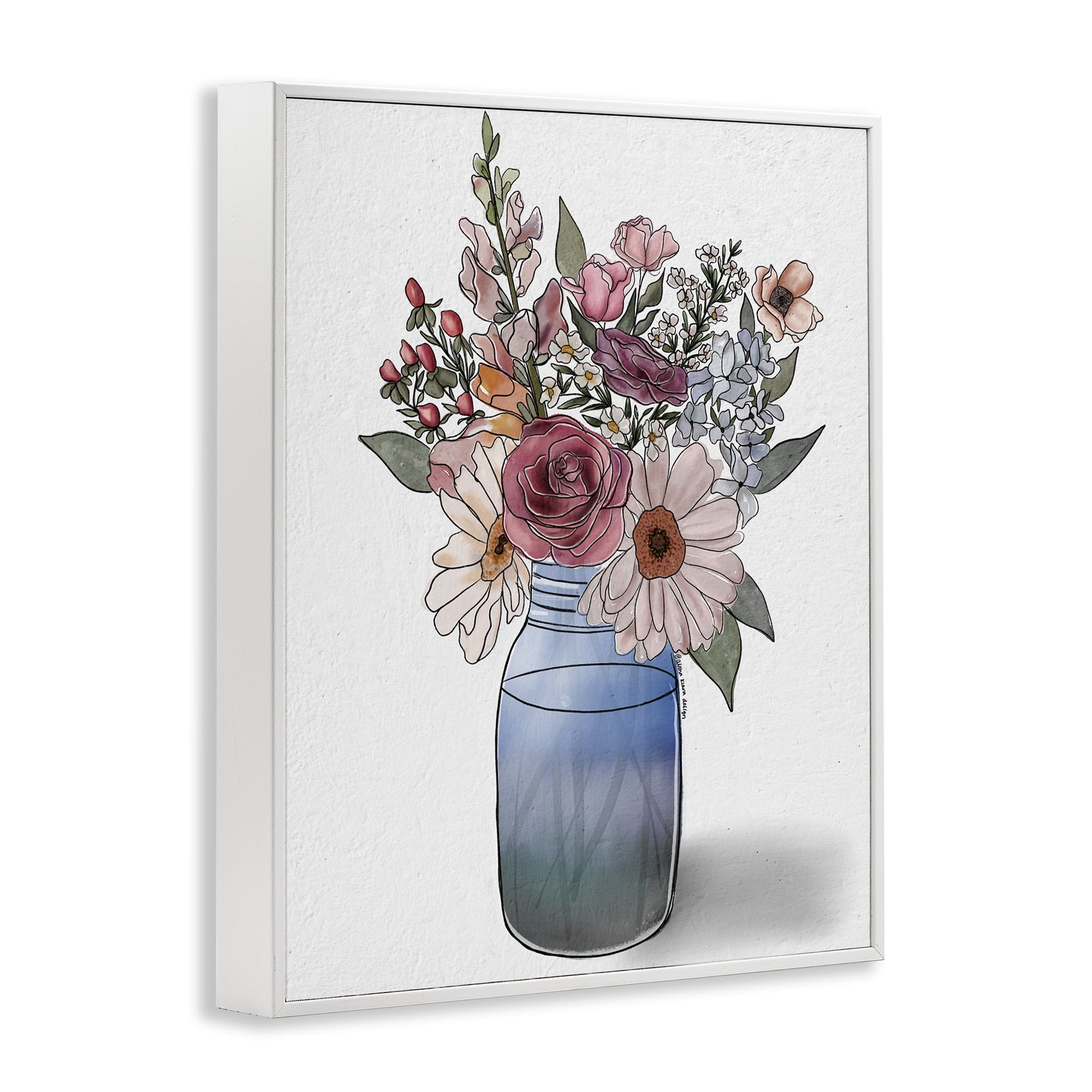 Stupell Industries Farmer's Market Vase White Framed Giclee Art, design by Alisha Kiara Design