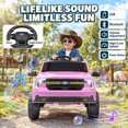 thumbnail image 4 of Funcid 24V Ride on Toys, Licensed Ford Maverick Lariat 4WD Ride on Cars with Remote Control for Kids 3-5 Aged, Single Seater Electric Car Pickup Truck with Bluetooth, Music & Large Trunk, Pink, 4 of 8