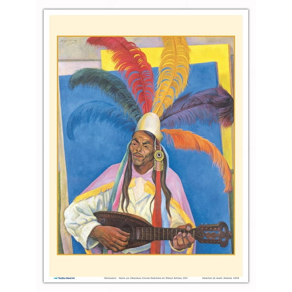 Danzante - From an Original Color Painting by Diego Rivera c.1947 - Master Art Print (Unframed) 9in x 12in