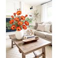 thumbnail image 5 of 28.3" Orange Artificial Poppy Flowers 3Pcs Silk Fake Poppy Flowers Real Touch Long Stem with 4 Heads for Centerpiece Bouquet Table Home Decoration, 5 of 6