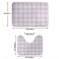 thumbnail image 3 of Honeii Floral Purple Buffalo Plaid Pattern Bathroom Anti-Skid Pad Bathroom Mat Vintage Seamless Pattern Not-Slip Toilet Rug Set, 3 of 6