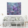 thumbnail image 2 of Wobogo Purple Sparkling Butterfly Tapestry 80x60in Home Living Room Bedroom Wall Hanging Ornaments, 2 of 10