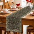 thumbnail image 5 of Sage Green Floral Boho Table Runner - 60 Inch Long Ethnic Tribe Abstract Art Flower Cotton and Linen Blended Dress Scarves Farmhouse Table Runner for Kitchen Dining, Coffee Table, 13" x 60", 5 of 8
