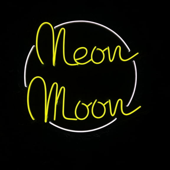 Handmadetneonsign Neon Moon Neon Sign, Neon Moon LED Light Wall Art Decor, Home Bar Bedroom Wall Decor