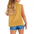 thumbnail image 3 of WOYY Big Girls Linen Shirt Breathable Casual Sleeveless Button Down Shirt, Sizes 4-16, 3 of 5