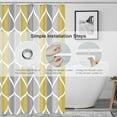 thumbnail image 3 of Gray Yellow Shower Curtain W 72 x H 72, Waterproof Design and Polyester, Quick-Drying, Weighted Hem, Shower Curtains Set for Bathroom, Machine Washable with 12 Hooks, 3 of 6