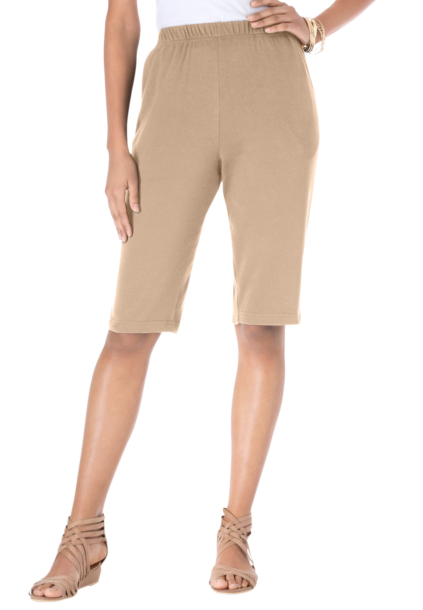 women's plus size khaki bermuda shorts