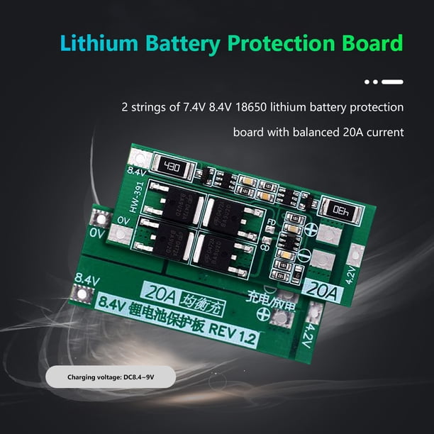 HW-391 2S 20A 18650 Placa de protección del cargador de batería de litio Módulo BMS