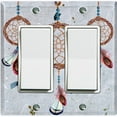 thumbnail image 1 of Metal Light Switch Plate Cover Beaded Feather Dreamcatcher DRM002, 1 of 15