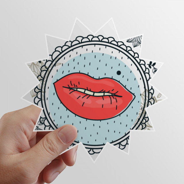Lip Flower Frame Cartoon Pattern Sun Vinyl Sticker Luggage Graffiti Flower Decal