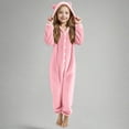 thumbnail image 3 of Agkizg Boys Girls Winter Fleece Romper Snowsuit,Plushs Long Sleeve Hooded Jumpsuit,Soft Warm Thickened Loungewear Kids Fleece Bodysuit,5-6 Years, 3 of 5