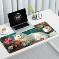 thumbnail image 2 of Auhoahsil Large Gaming Mouse Pad, Flower & Cat XXL 35.4 x 15.7 in Desk Pad Stitched Non-Slip Rubber Long Computer Mousepad Thin Extended Full Size Desk Mat for Desktop, Laptop, Wireless Mice, 2 of 7