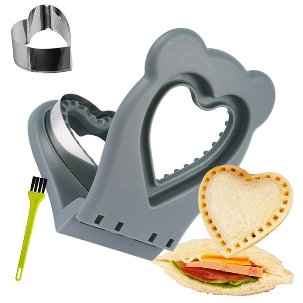 Lepcy Uncrustables Sandwichera Sellador Cortador Cortador De Sándwich Sin Corteza Pb&J Uncrustable Maker - Color Gris Forma De Corazón