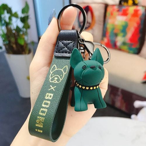Fashion French Bulldog Keychain Cartoon Dog Keychains Charm Car Key Chain 