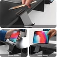 thumbnail image 4 of Desk Dual Monitor Stand Riser with Drawer, Black, 4 of 10