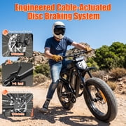 Electric Mountain Bike for Adults, 20 Fat Tire, 48V 17.5Ah Battery, 750 1500W Peak Motor, 32MPH, UL2849 Certified Off-Road E-Bike, Black