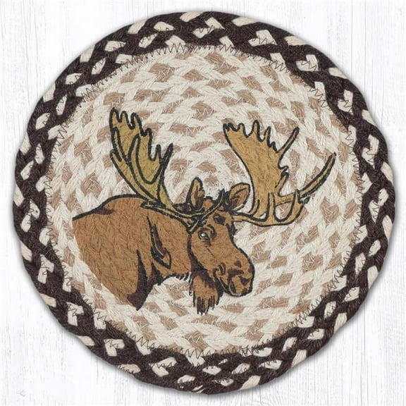 Capitol Importing 80-130M 10 x 10 in. MSPR-130 Moose Printed Round Braided Trivet