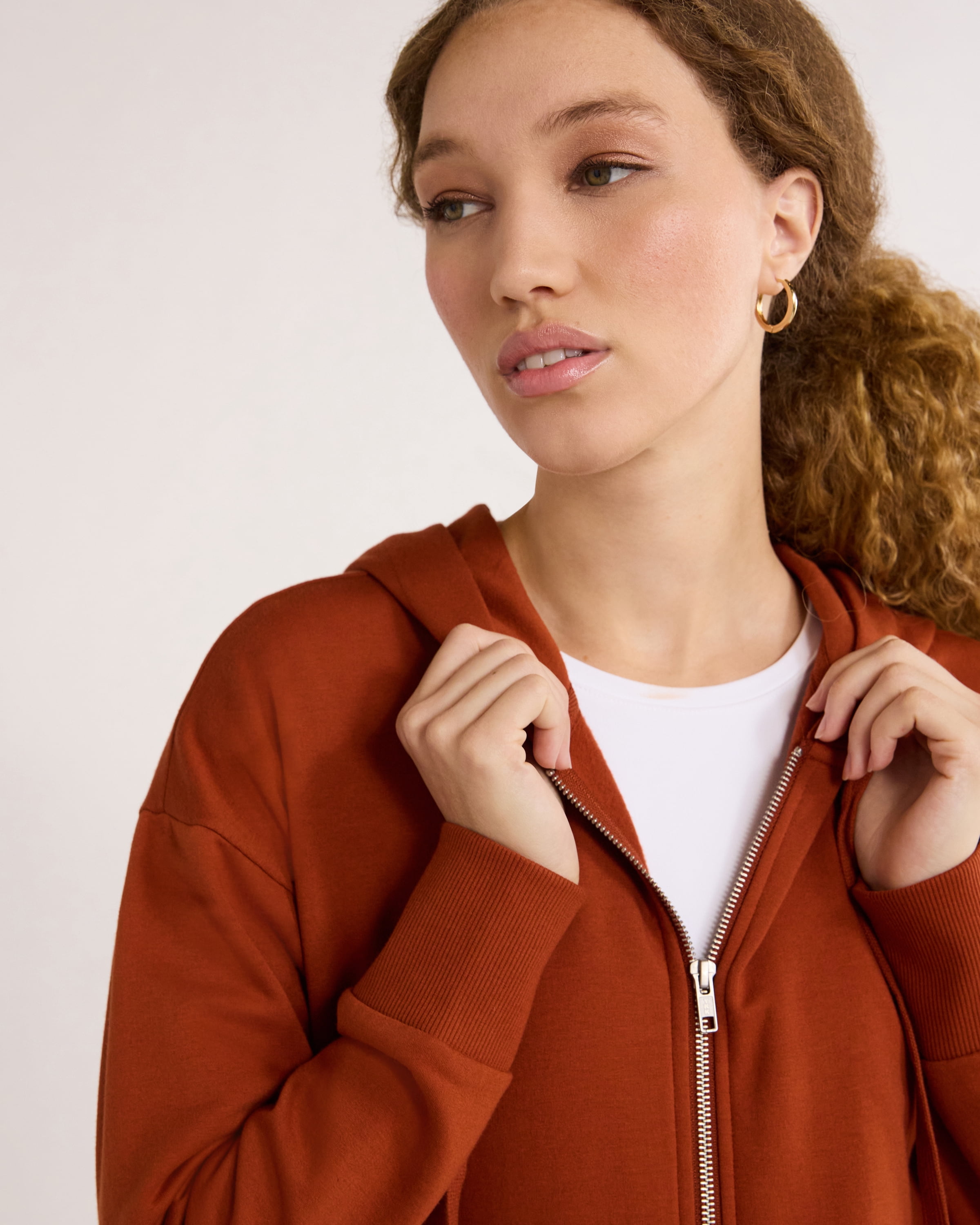 Time and Tru Women's and Women's Plus Zip Up Fleece Jacket with Hood, Sizes XS-4X