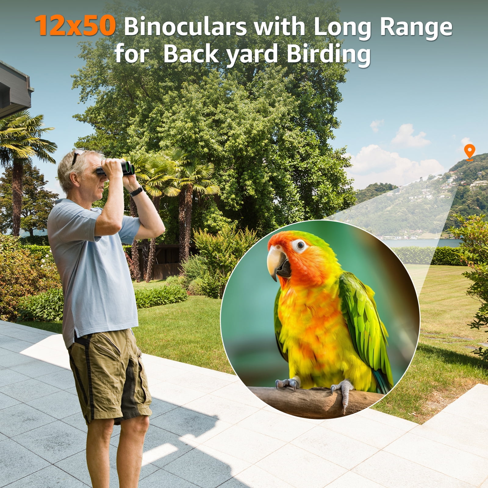 BNISE Optics 12X50 Binoculars for Adults-Professional Nitrogen-Charged Waterproof Binoculars-High-Powered Binoculars for Hunting, Bird Watching