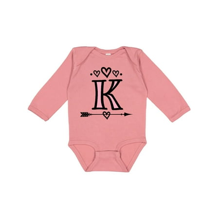 

Inktastic Letter K Monogram Tribal Arrow Gift Baby Girl Long Sleeve Bodysuit