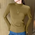 thumbnail image 2 of GuangCheng Womens Solid Basic Tops Stretch Turtleneck Warm Pullover Knit Sweaters, 2 of 3